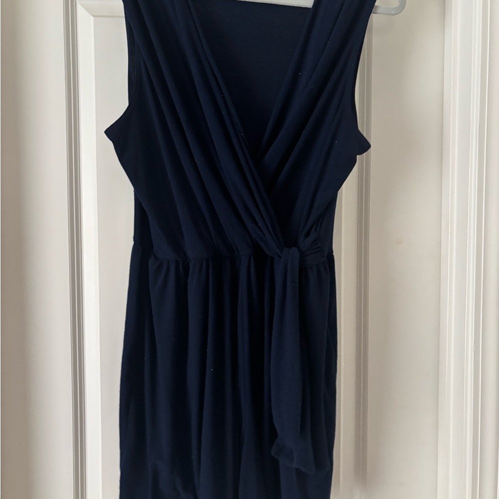 Elegant Navy Blue Sleeveless Romper